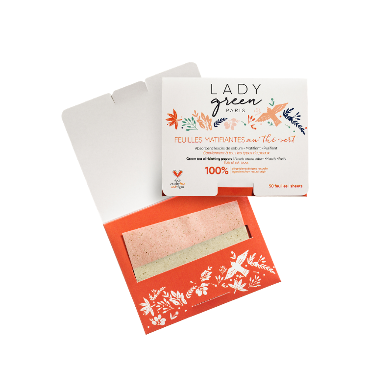 Lady Green Löschpapier: Mattieren mit Grüntee | Naturkosmetik