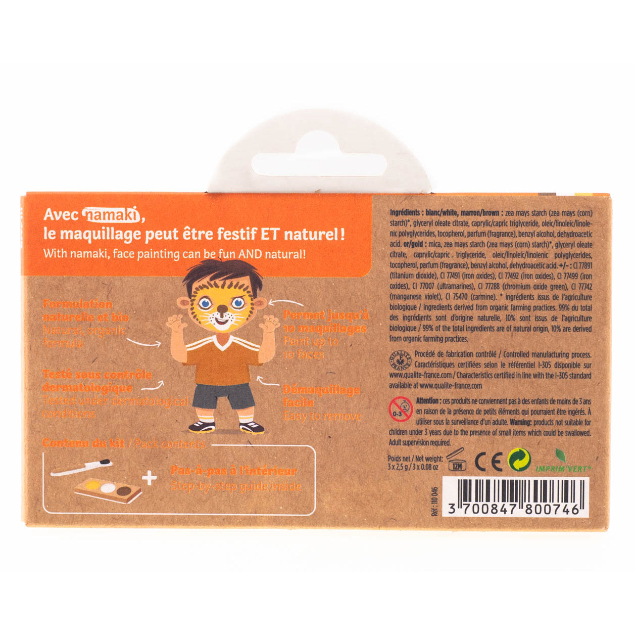 Namaki Schminkset - Löwe & Giraffe 3 Farben