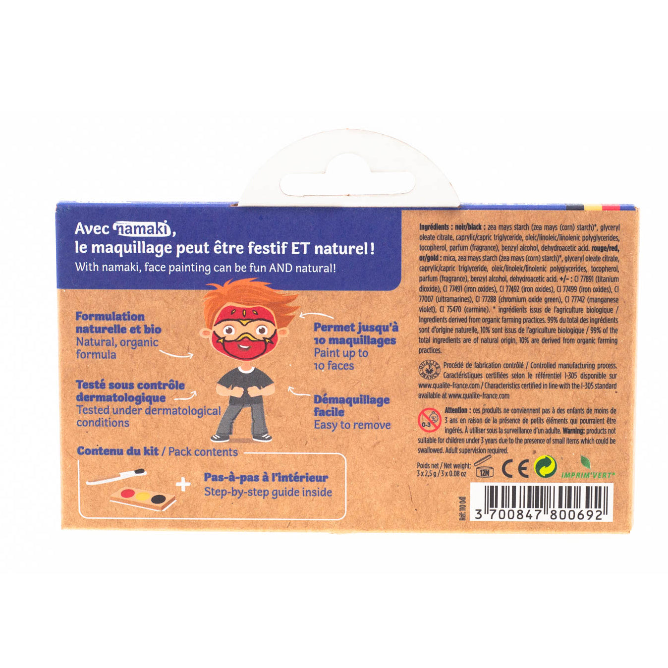 Namaki Schminkset - Ritter & Superhero 3 Farben