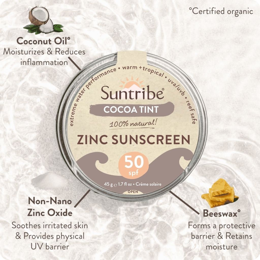 Suntribe Zink Sonnencreme Sport LSF 50 - 45g | Naturkosmetik