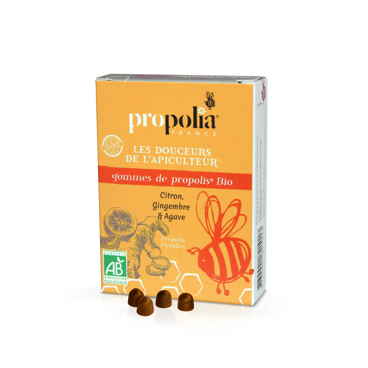 Propolia - Propolis-Gummibonbons Ingwer & Zitrone - 45 g - Produktansicht