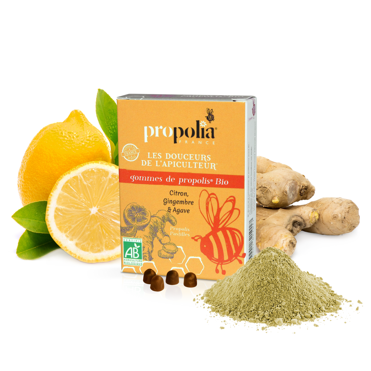Propolia - Propolis-Gummibonbons Ingwer & Zitrone - 45 g - Motivaufnahme