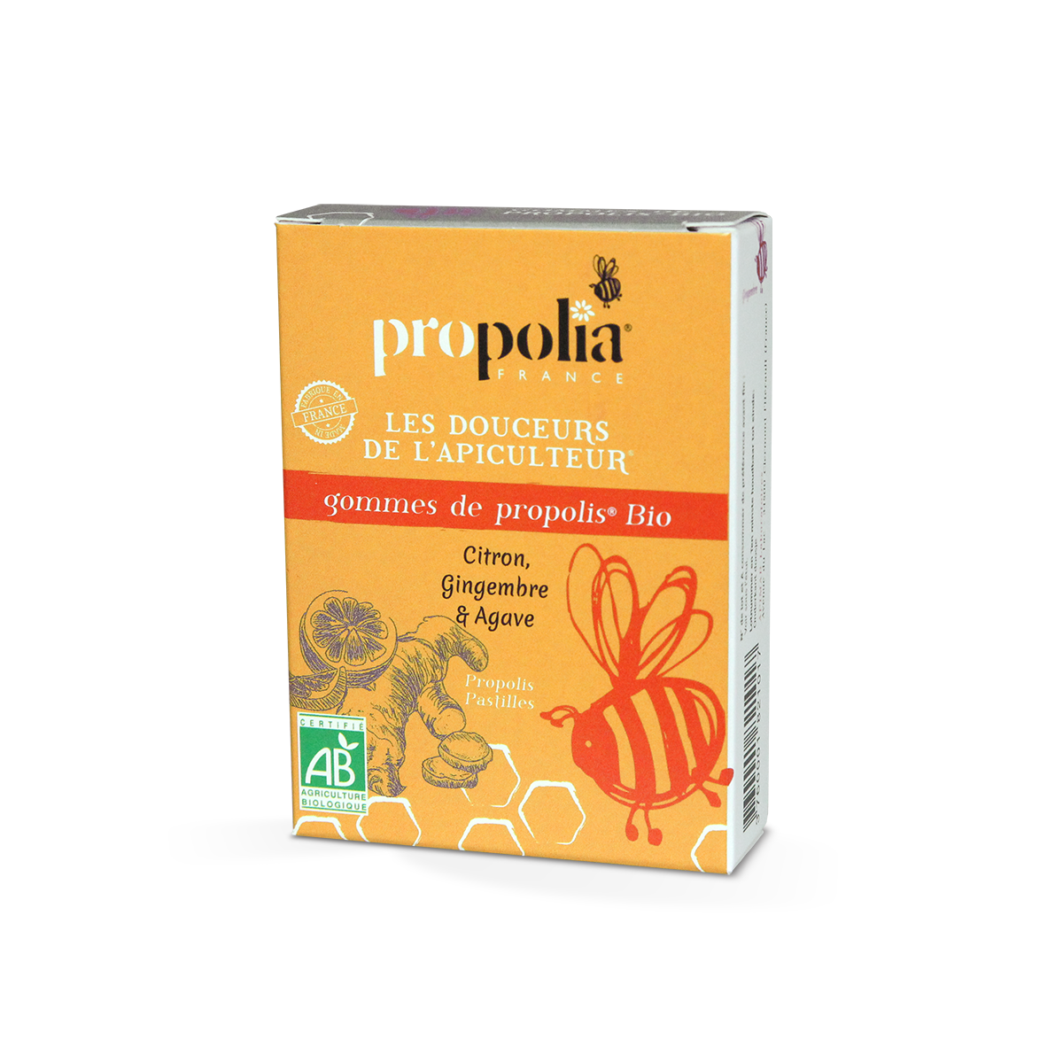 Propolia - Propolis-Gummibonbons Ingwer & Zitrone - 45 g - Verpackung