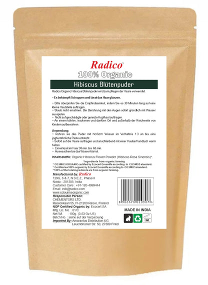 Radico Hibiskus Pulver 100g - Natürliche Haarpflege & Glanz