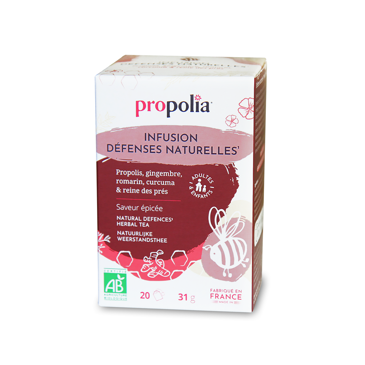Propolia - Bio-Kräutertee Natürliche Abwehrkräfte - 20 Teebeutel - Verpackung