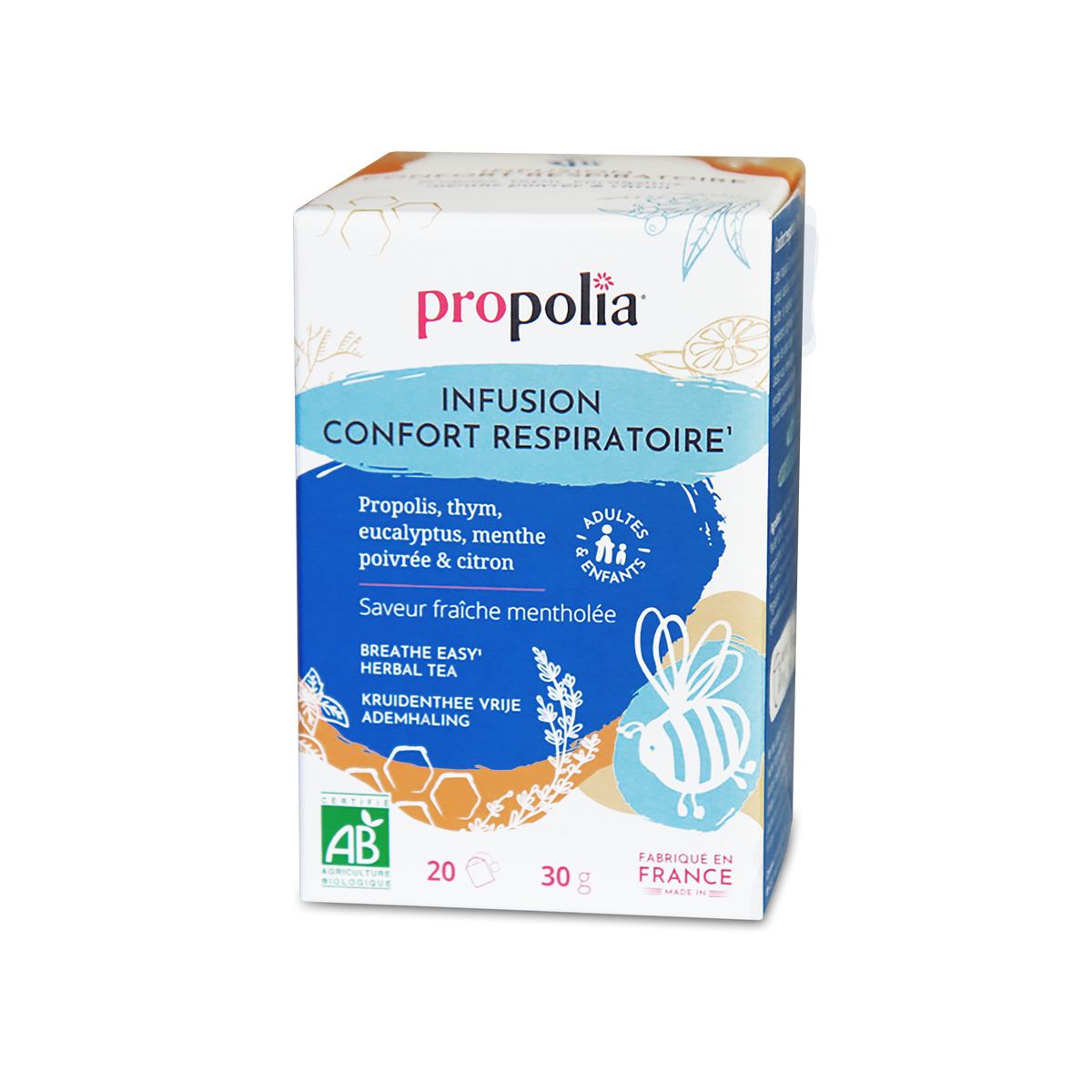 Propolia - Bio-Kräutertee Atmungskomfort - 20 Teebeutel - Verpackung