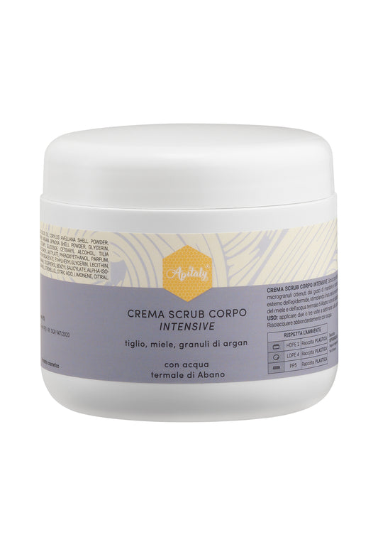 Apitaly Intensive Körperpeeling-Creme mit Thermalwasser, Lindenblüten, Honig, Argangranulat 500 ml
