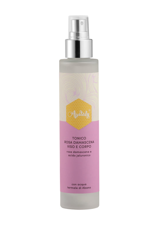 Apitaly Damascener Rose Gesicht- und Körperspray mit Thermalwasser, Rosenhydrolat, Hyaluronsäure 100 ml